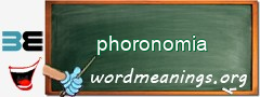 WordMeaning blackboard for phoronomia